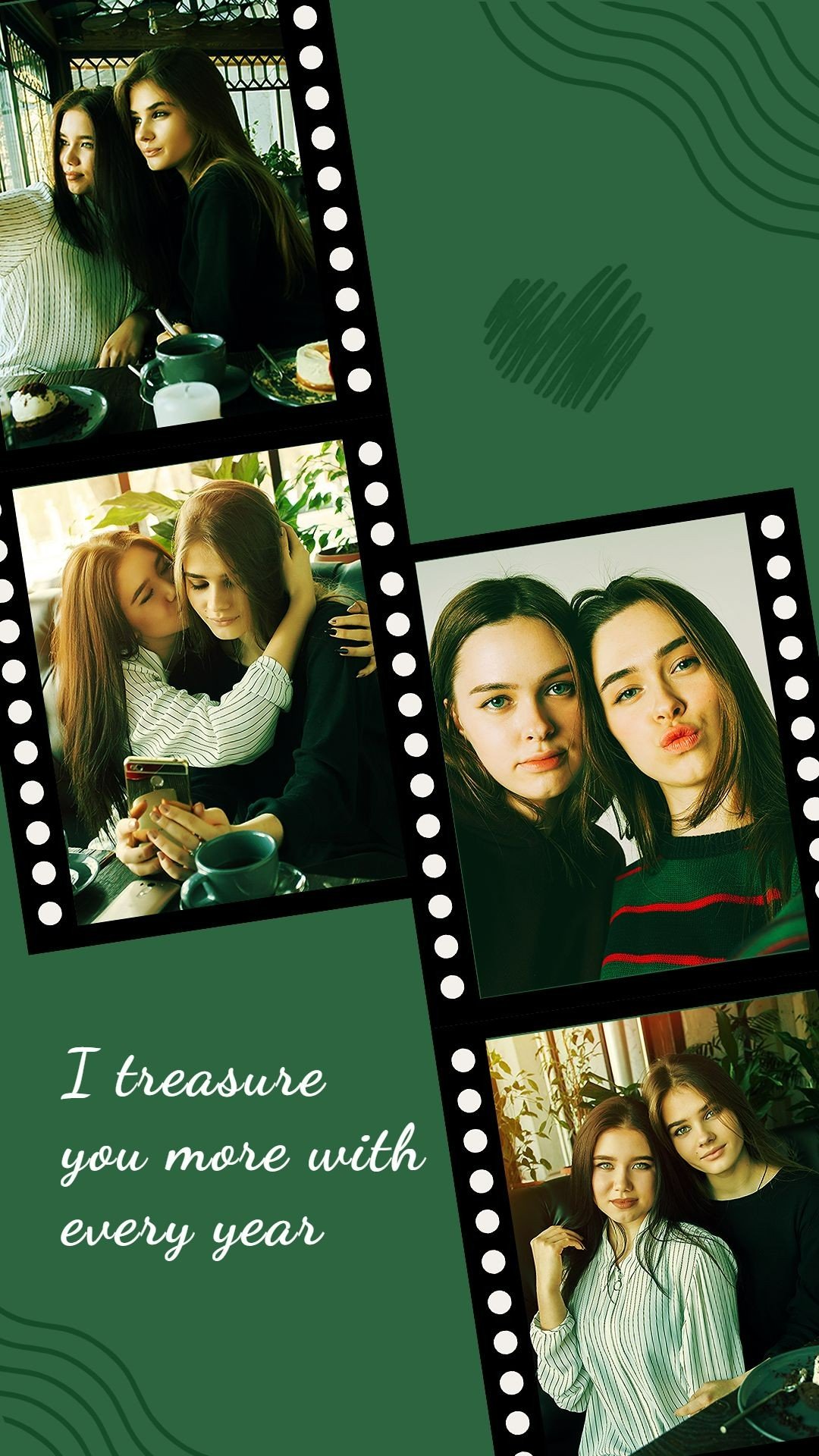 Retro Film style Girls Friendship Quotes Instagram story