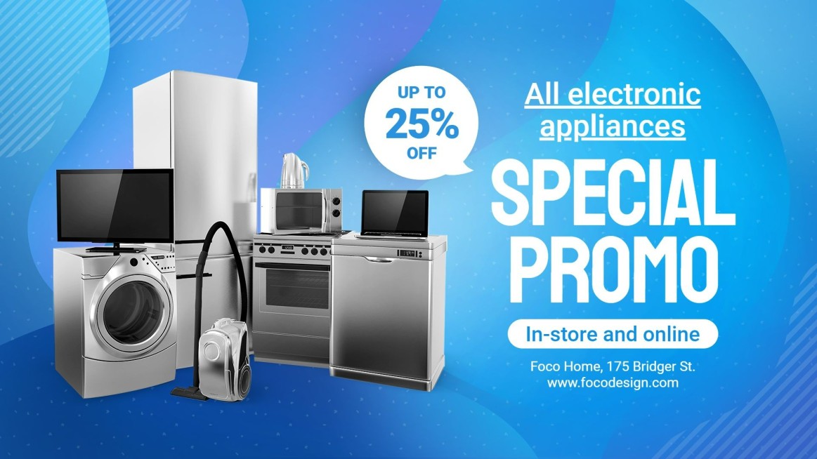 Home Electronic Appliances Sale Promo Ecommerce Banner预览效果