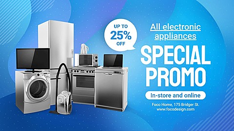 Home Electronic Appliances Sale Promo Ecommerce Banner