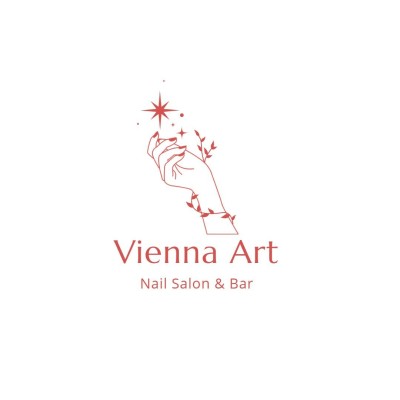 Hand Painted Style Hand ELement Nail Art Manicures Salon Beauty Services Brand Logo