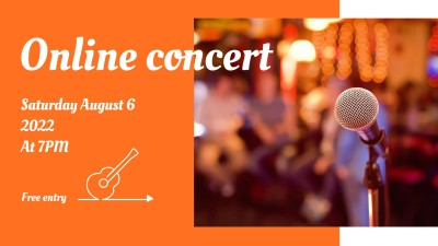 Simple Orange Light Element Online Concert Facebook Event Cover