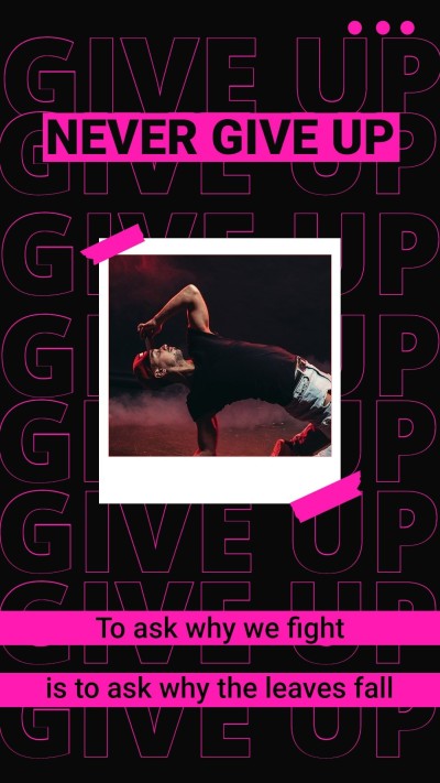 Polaroid style Dance Boy Inspiration Text Quotes Instagram story