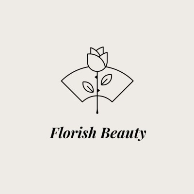 Hand Painted Rose Element Beauty Cosmetics Skincare Company Brand Logo