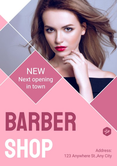 Hair Salon Barber Shop New Store Grand OpeningPromotion Advertising Poster