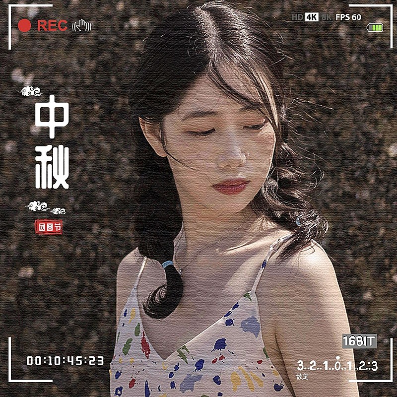 中秋节简约风自拍晒照plog