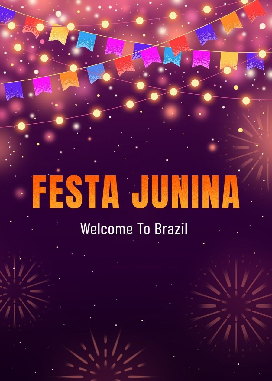Hand Painted Fireworks Pattern Festa Junina Card