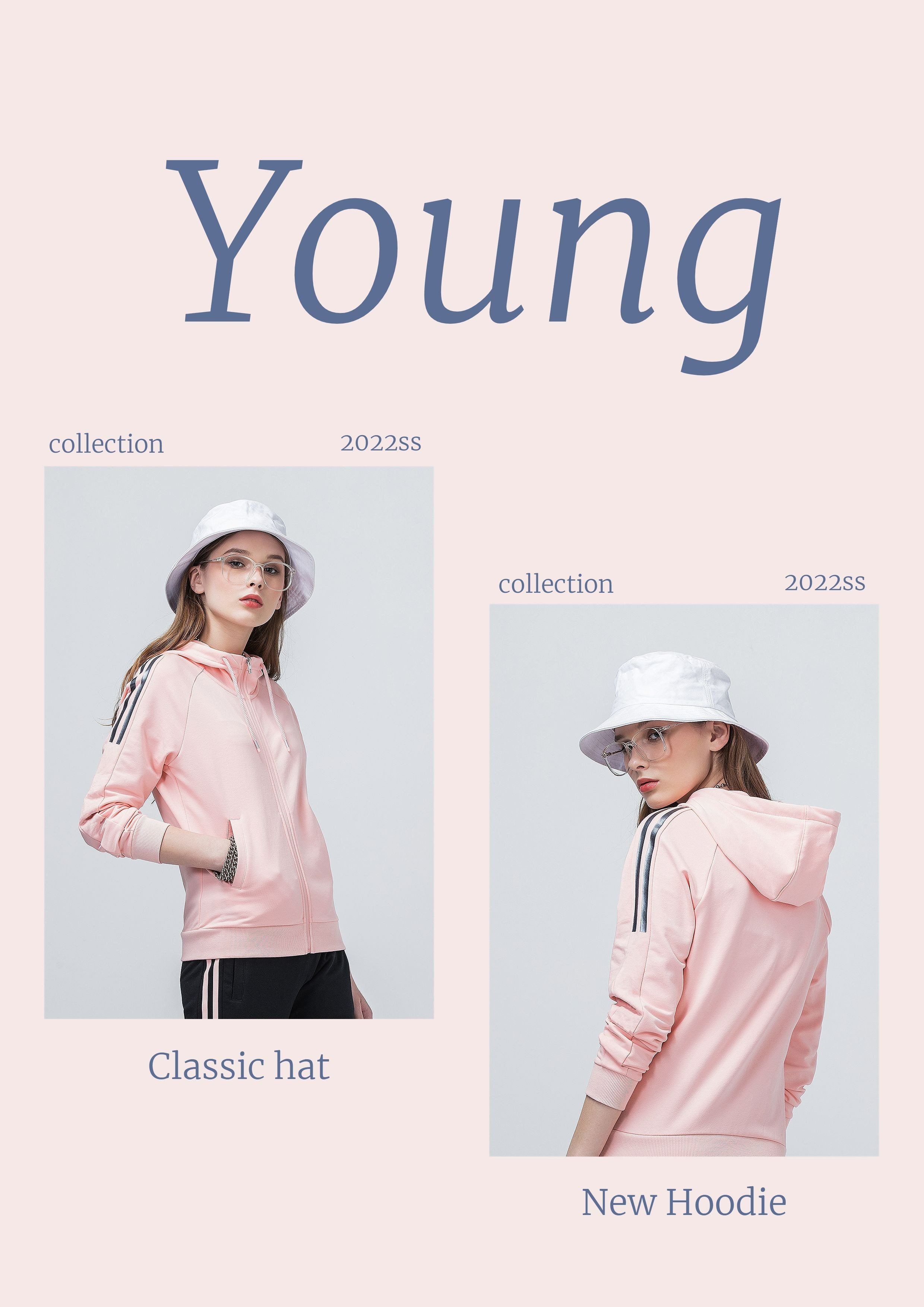 Women's Spring Summer Fashion Hoodie and Hat Product Advertising Poster