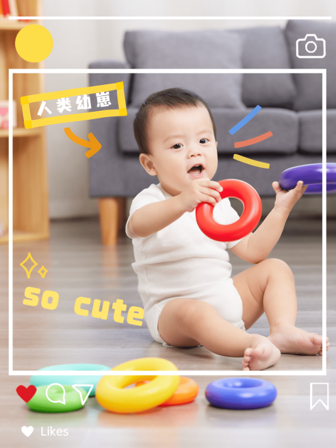 亲子晒照宝宝萌娃界面风plog模板预览效果