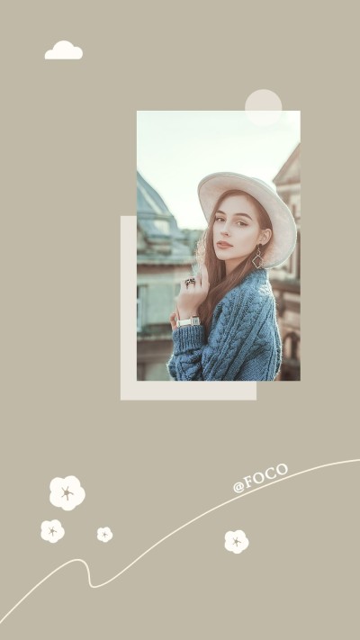 Simple Hand Painted Flowers Decorate Hat Girl Instagram story 