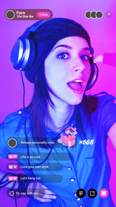 Fashion TikTok Interface Simulation Headset Girl Instagram HighlightInstagram story