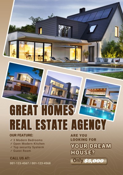 Simple Great Homes Real Estate Agency Sale Service Flyer
