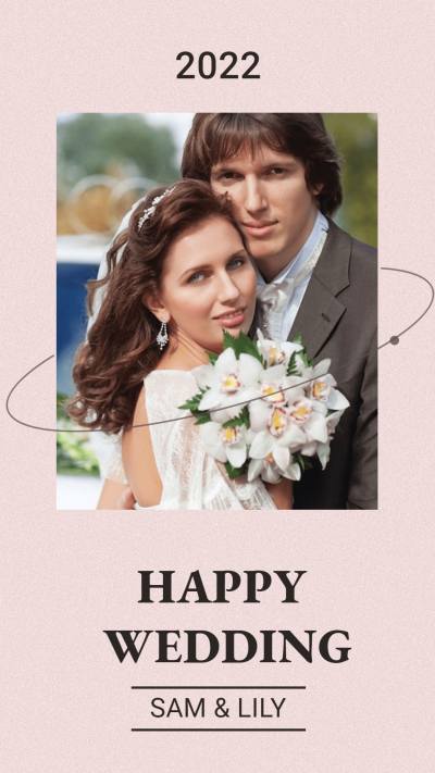 Simple Ellipse Frame Wedding Photos Instagram Story