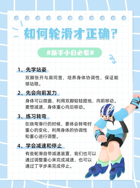 轮滑运动知识科普小红书配图预览效果