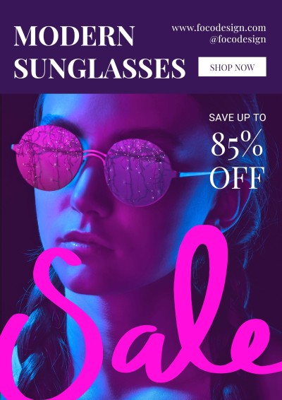 Neon Fashion Clothing Sale Advertising Flyer