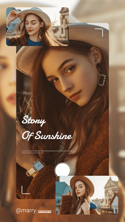Simple Interface Simulation Sunlight Hat Girl Instagram story