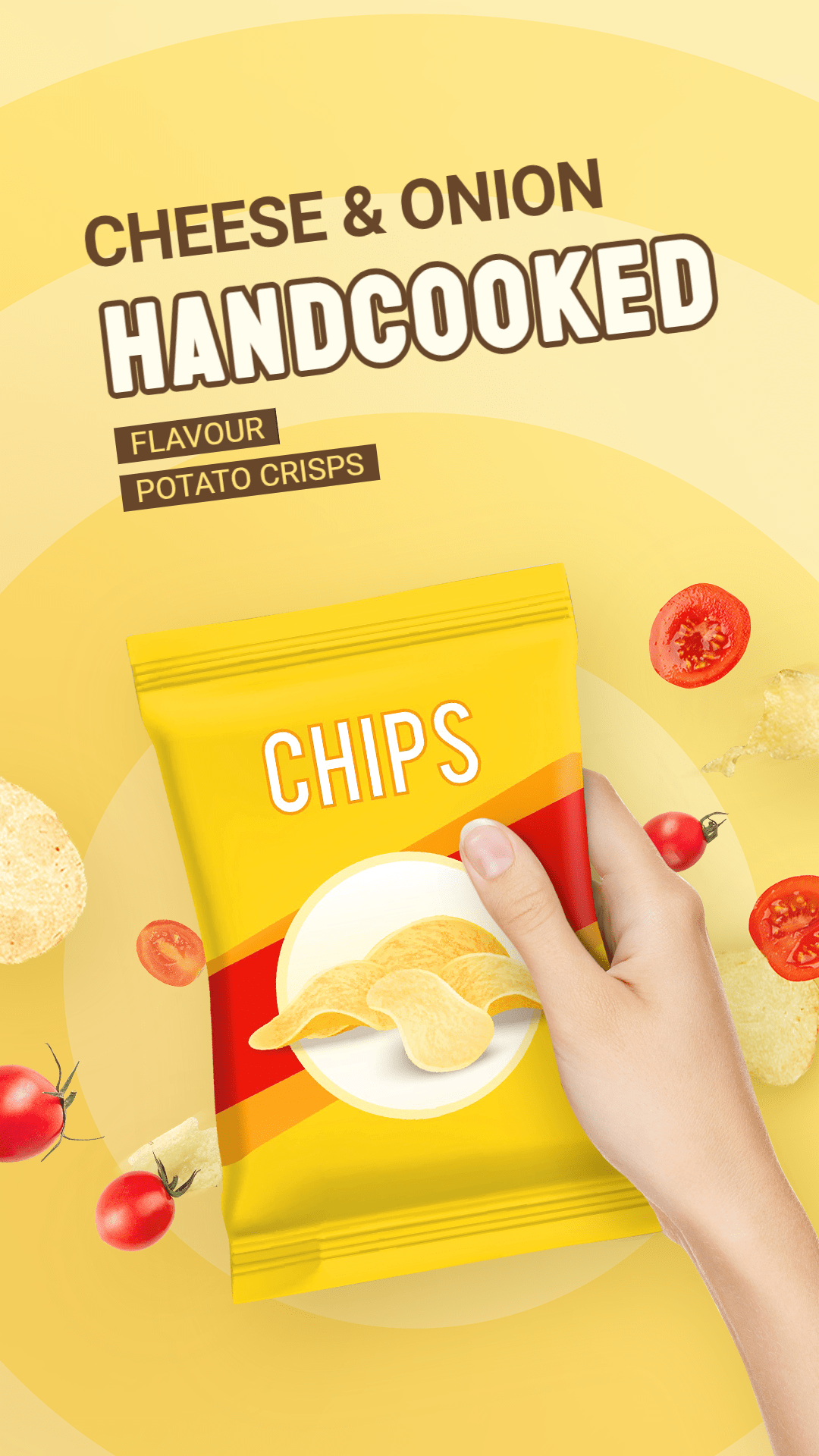 Cheese and Onion Flavor Potato Chips Consumer Packaged Food Snacks Ecommerce Story预览效果