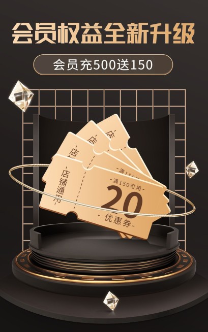电商通用会员充值-电商竖版海报预览效果