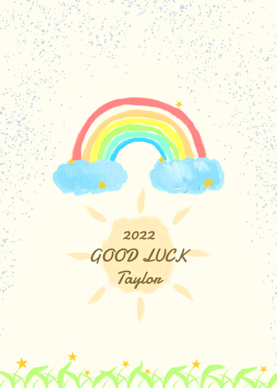 Simple Hand Painted Rainbow Good luck card