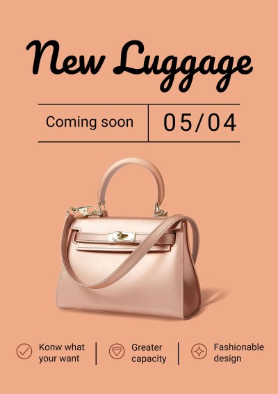 Retro Line Element Women's New Luggage Sale Advertising Poster