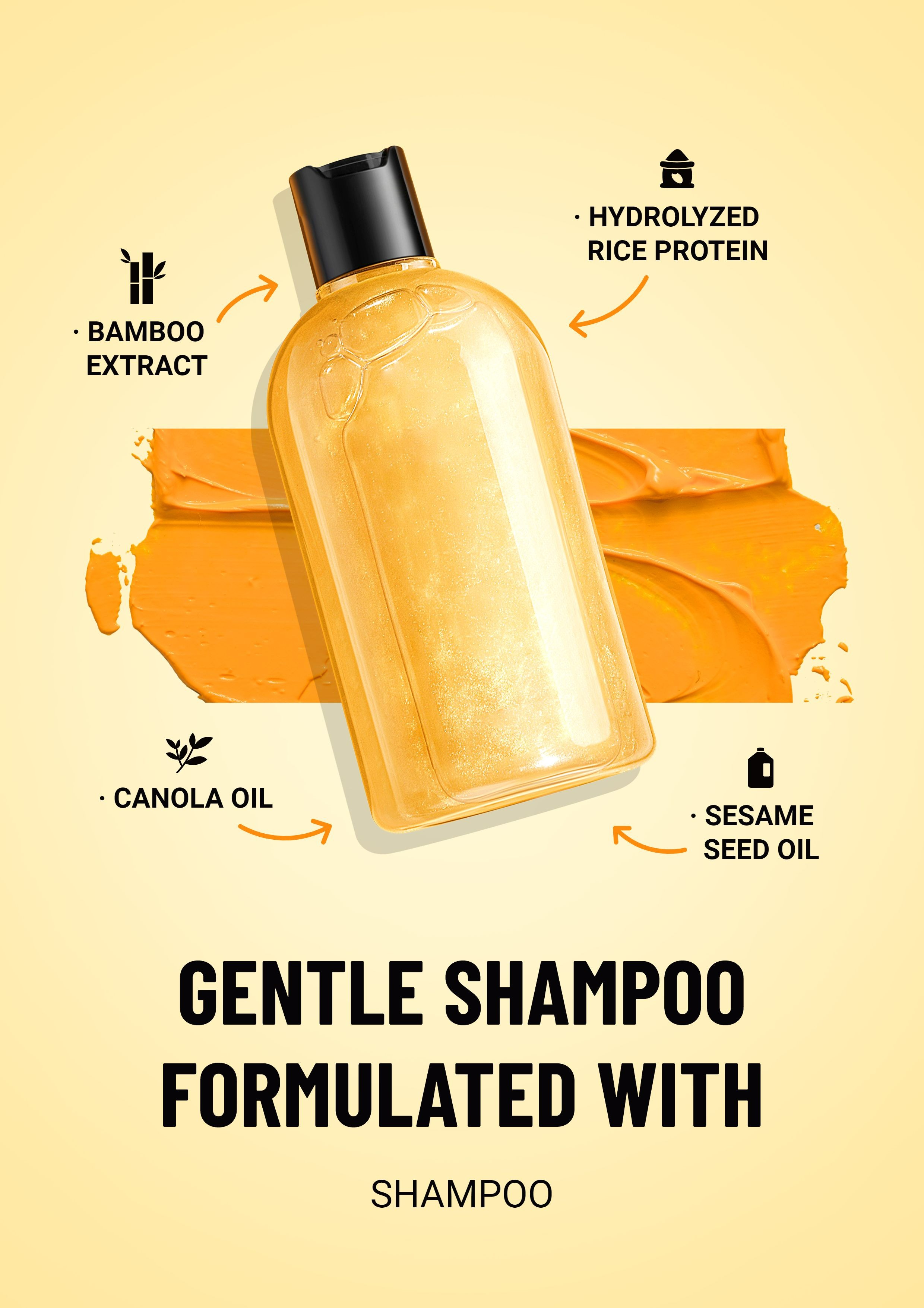 Simple Orange Brush Shampoo Hair Products Advertising Poster