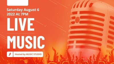 Simple Microphone Pattern Live Music Facebook Event Cover