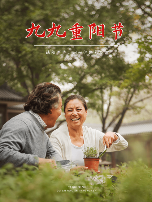 重阳节祝福极简风晒照plog模板预览效果