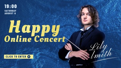Simple Gold Text Online Concert Facebook Event Cover