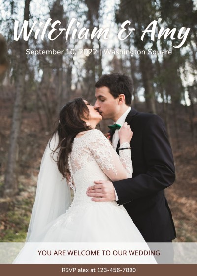 Simple Outside Scene Wedding invitation letter