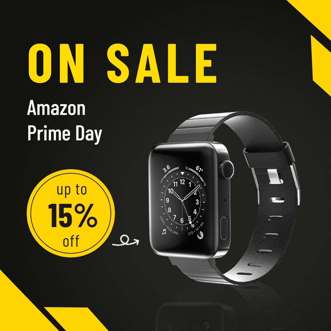 Amazon Prime Day Electronic Smart Watch Discount Promotion Sale Ecommerce Product Image预览效果