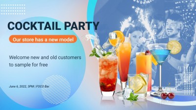 Fresh Drinks Illustration Cocktail Party Facebook Event Cover