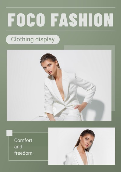Fashion White Line Decorate Women's Wear Advertising Poster