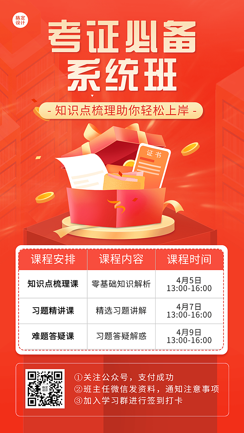 资格考证课程宣传单人讲师招生海报