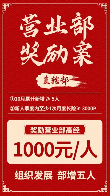 保险行业激励政策奖励案纯文字喜庆预览效果