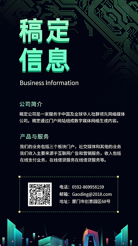绿色科技风招聘海报
