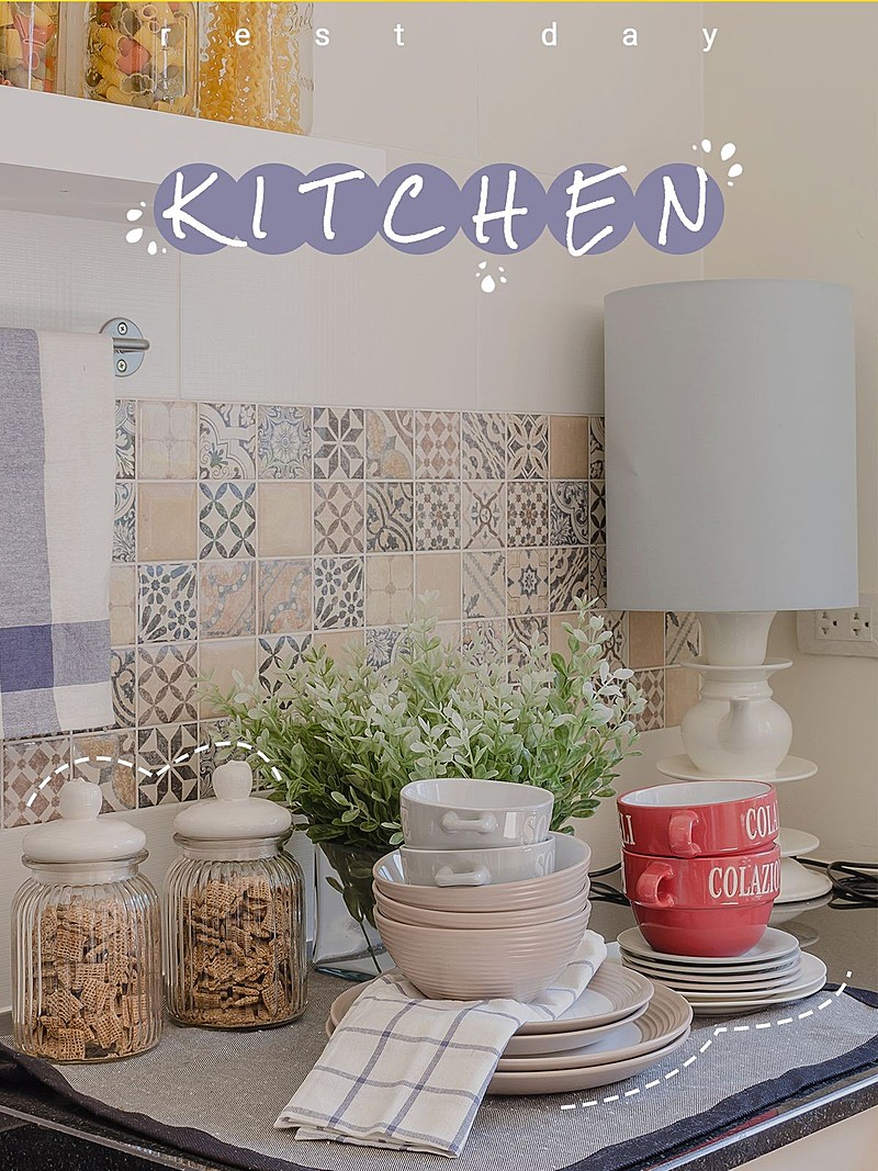 晒生活厨房词卡杂志简约风plog模板