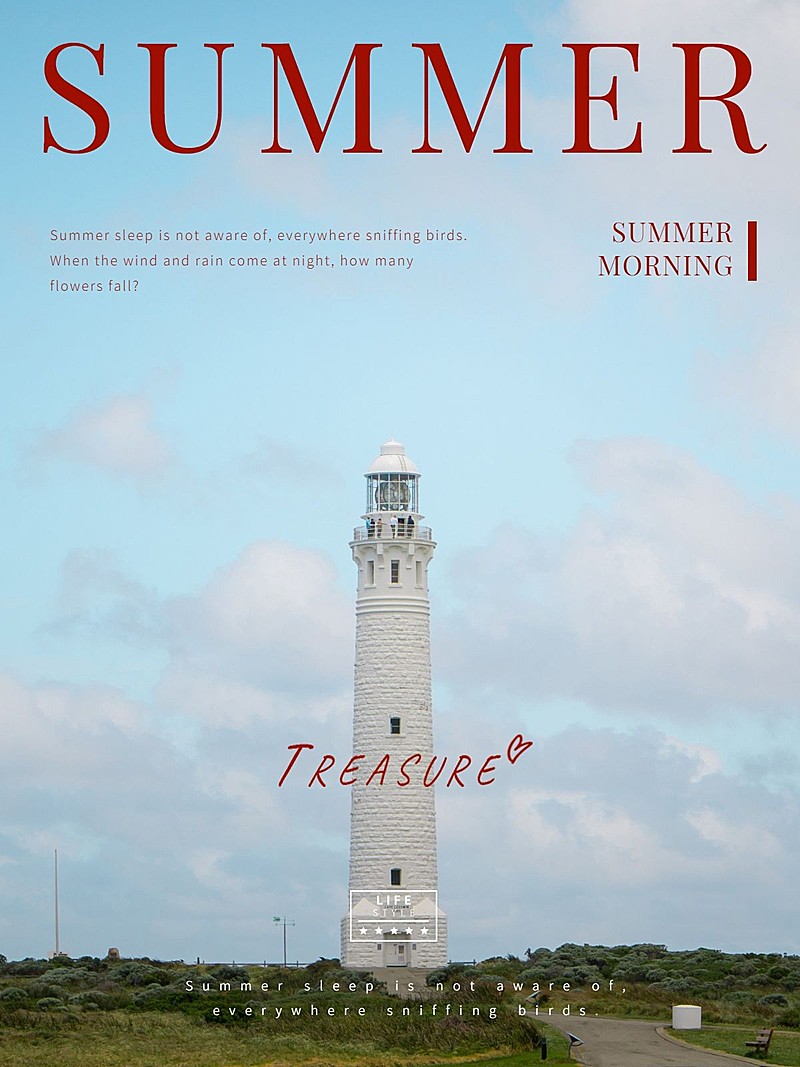 夏天郊游花草风景杂志风plog模板