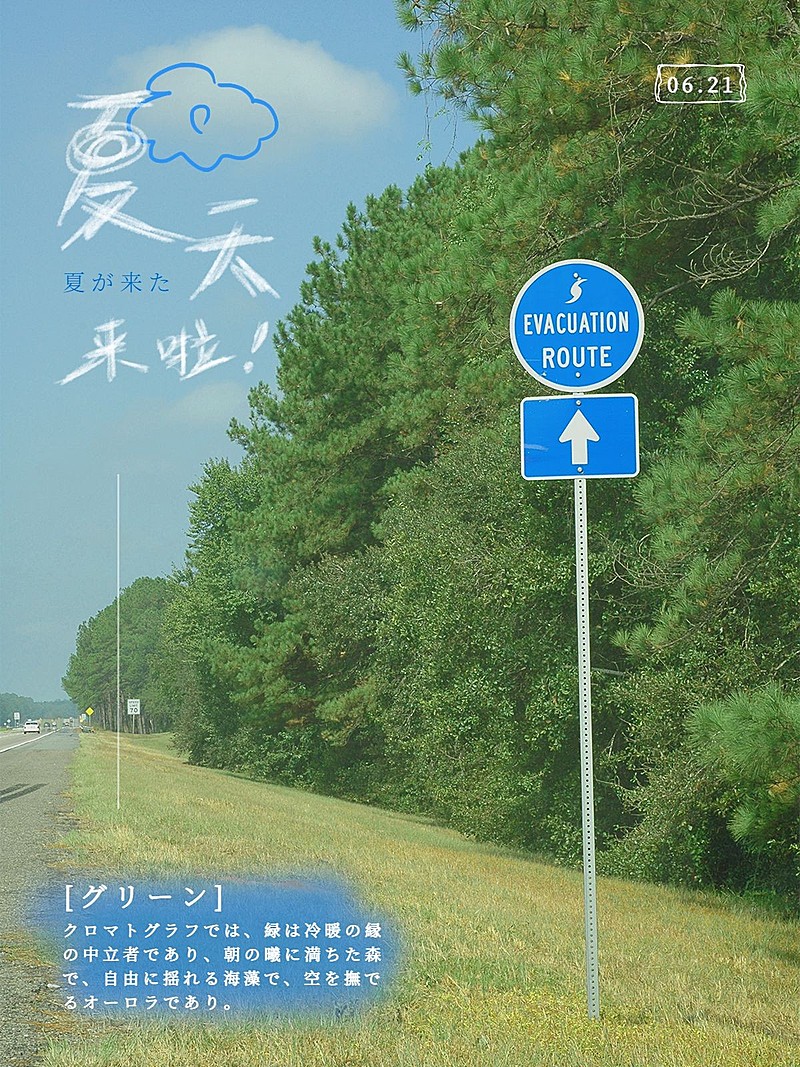 夏至节气风景简约风plog模板