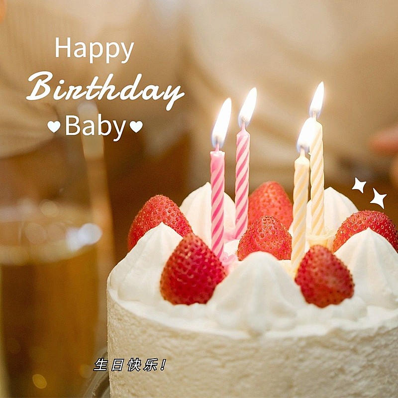 宝宝生日蛋糕生活分享简约风plog模板