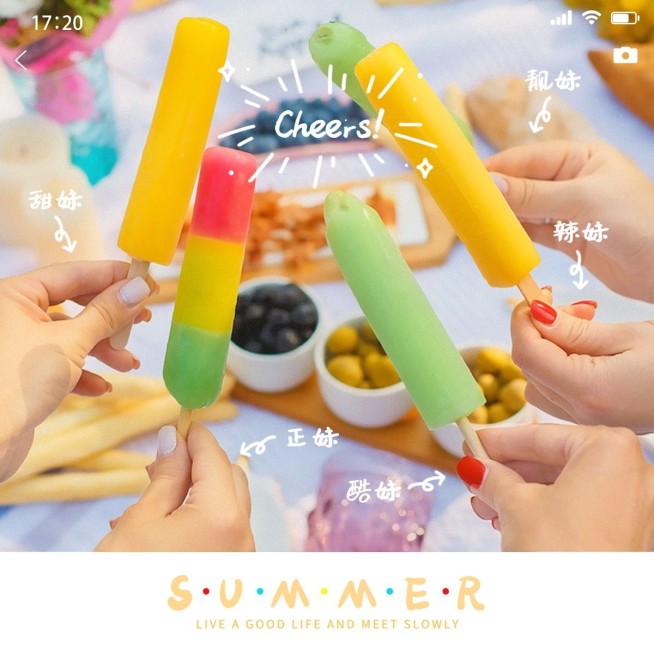 夏天聚会美食野餐分享清新风plog模板预览效果