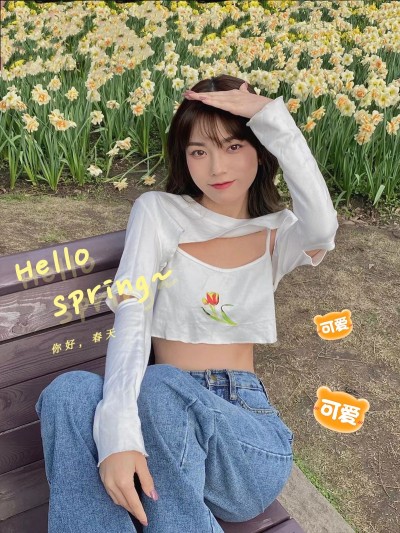 季节春天词卡可爱风plog模板