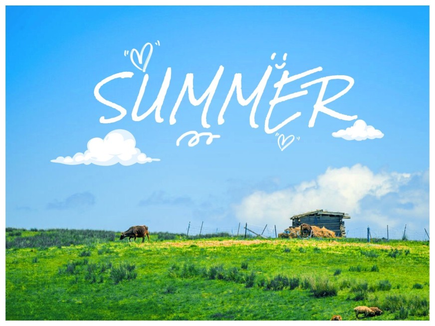 夏天天空云朵风景照简约风plog模板预览效果