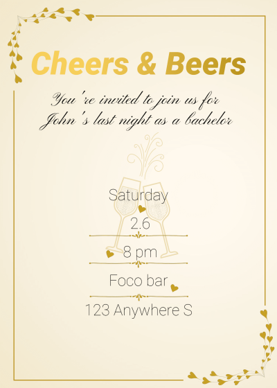 Beer Glass Bachelor party invitation letter