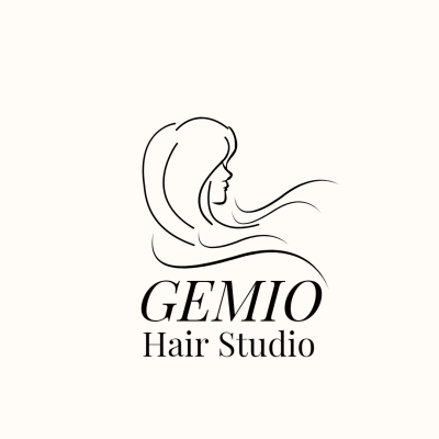 Black Line Element Hair Salon Barber Shop Beauty Studio Logo