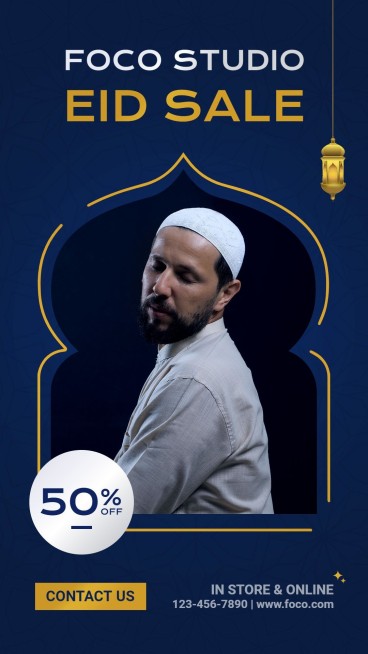 Eid al-Adha Muslim Men's Fashion Promotion Discount Sale Ecommerce Story预览效果