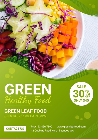 Fresh Salad Restaurant Promo Food Flyer
