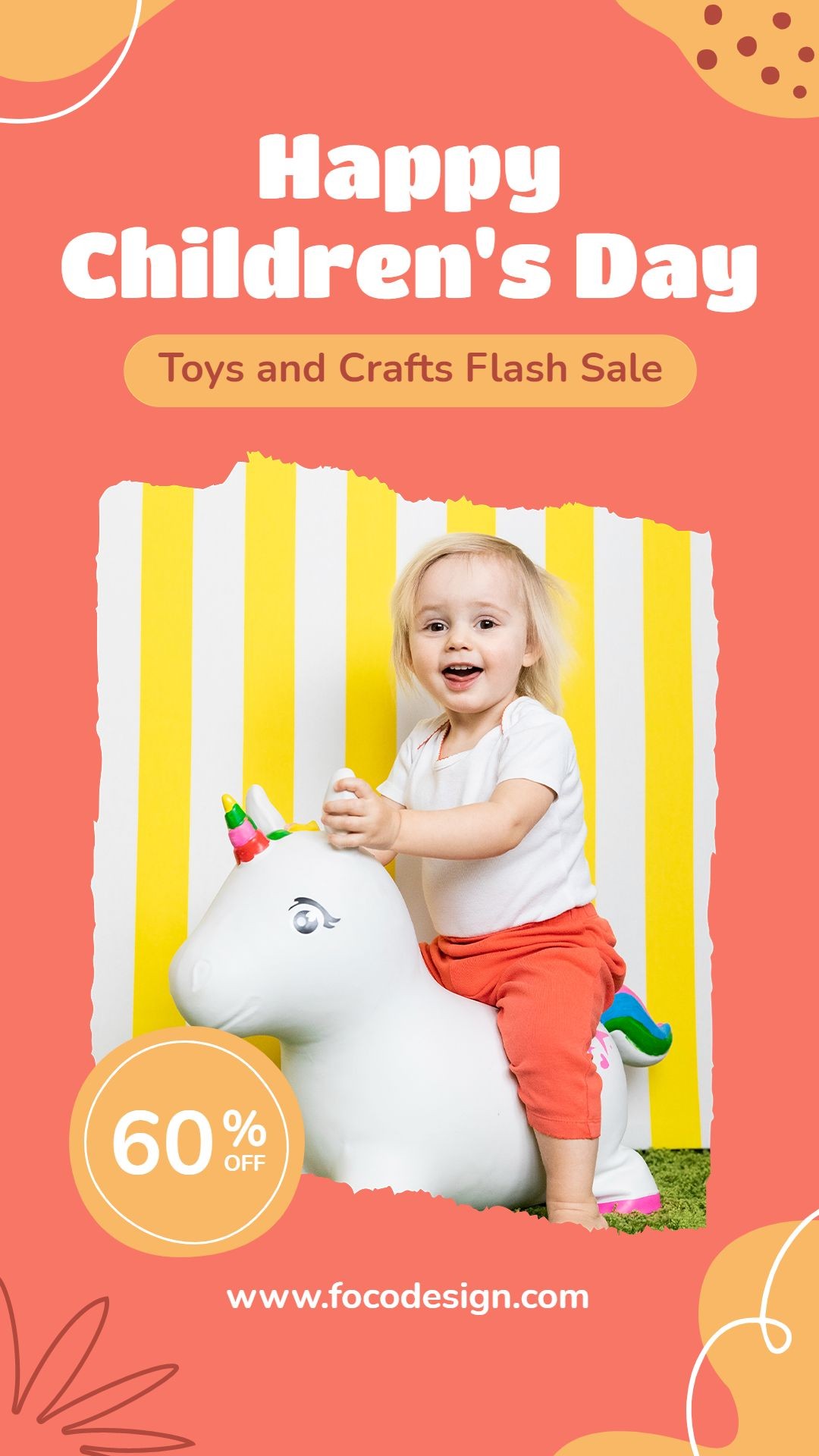 Stripe Element Children's Day Toy Hobby Handcraft Discount Sale Promo Ecommerce Story预览效果