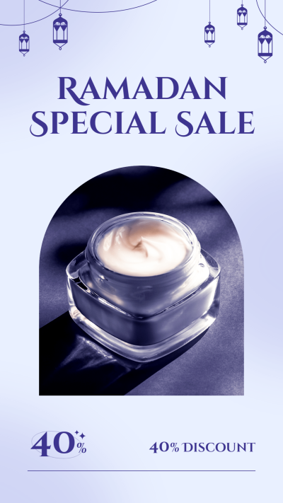 Hand Painted Lantern Eid Idul Ramadan Beauty Cosmetics Sale Promotion Ecommerce Story