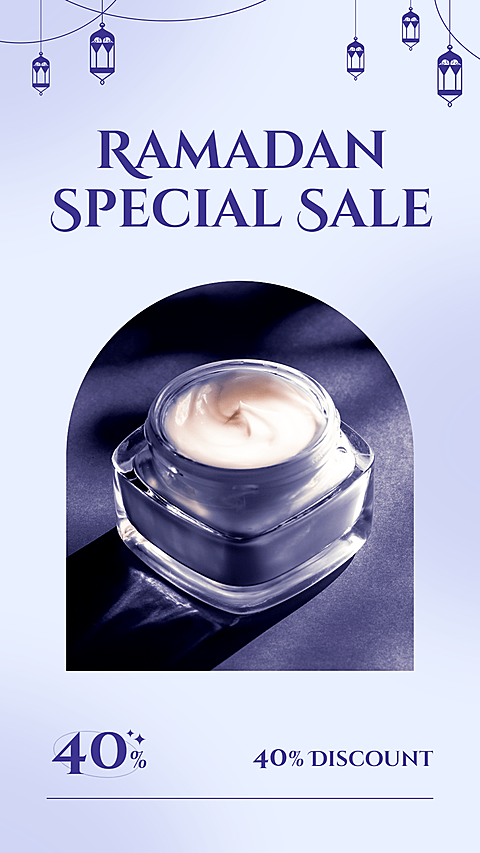 Hand Painted Lantern Eid Idul Ramadan Beauty Cosmetics Sale Promotion Ecommerce Story