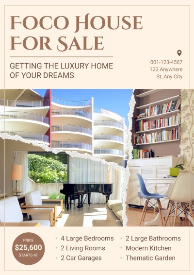 Fashion Luxury House Listing For Sale Real Estate Flyer
