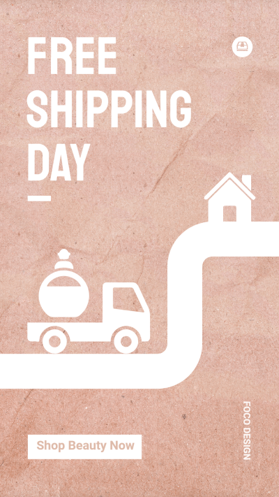 Free Delivery Day Skincare Cosmetics Sale Promotion Ecommerce Story